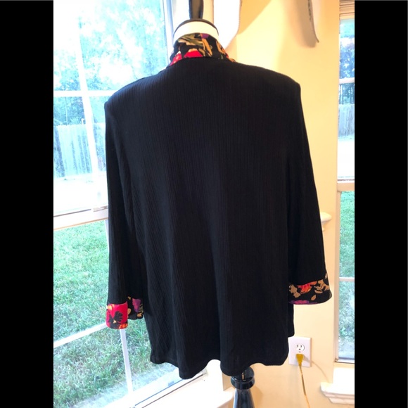 TanJay Floral Trimmed Black Jacket - Picture 2 of 5